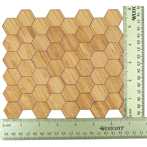 iLAND Puppenhaus Zubehör, Puppenhaus Bodenbelag, Geometrischer Bambus Boden, Passend für Puppenhaus Möbel im Maßstab 1/12 (Hexagonal 96 Stück) von iland world