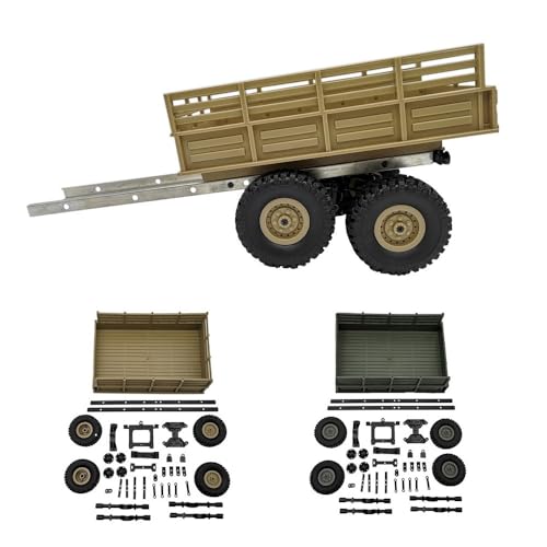 illuevagrun DIY 4-Rad-Anhänger Set Original Modifikations zubehör für RC-Autoteile Trailer (Khaki) von illuevagrun