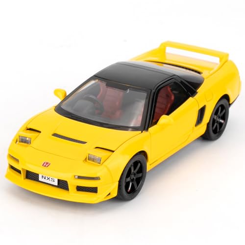 1/32 Honda First Generation NXS Modellauto, Spielzeugauto aus Aluminiumdruckguss, Spielzeugmodellauto zum Sammeln, Geschenk für Kinder, Spielzeugauto mit Sound, Licht und Pull Back Funktion（gelb） von imtfzct