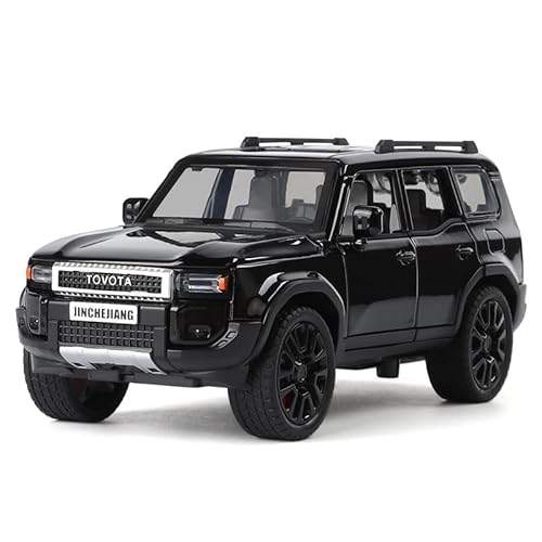 1/32 Toyota Prado Leichtmetallmodell, Kinderspielzeugauto mit Pull Back Funktion, Sound- und Lichtmodellauto, Kinderspielzeug mit zu öffnenden Türen, Geschenk für Kinder von 4-7 Jahren (schwarz) von imtfzct