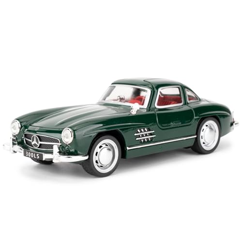 1955 Mercedes-Benz 300sl Oldtimer Modell, 1/32 Spielzeugauto mit Sound- und Lichtfunktion, Kinderspielzeug Modellauto mit Pull-Back-Funktion, Modellauto in Sammlerqualität, Geschenk für Kinder (grün) von imtfzct