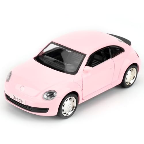 2012 Volkswagen Käfer Spielzeugauto, Modellauto im Maßstab 1:36 aus Aluminium, geeignet für Spielzeugsammlung, Automodell mit Pull Back Funktion, Geschenk für Kinder, rosa von imtfzct