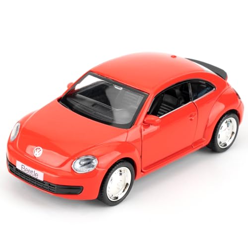 2012 Volkswagen Käfer Spielzeugauto, Modellauto im Maßstab 1:36 aus Aluminium, geeignet für Spielzeugsammlung, Automodell mit Pull Back Funktion, Geschenk für Kinder, rot von imtfzct