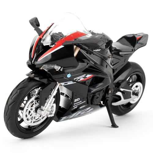 imtfzct 1/12 BMW HP4 Motorrad Modellauto, Spielzeugmotorrad mit Sound und Licht, Mini-Motorrad-Rennwagen, Motorradmodell in Sammlerqualität, geeignet für Kinder von 4-7 Jahren (schwarz) von imtfzct