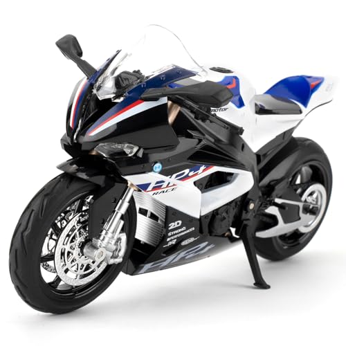 imtfzct 1/12 BMW HP4 Motorrad Modellauto, Spielzeugmotorrad mit Sound und Licht, Mini-Motorrad-Rennwagen, Motorradmodell in Sammlerqualität, geeignet für Kinder von 4-7 Jahren (weiß) von imtfzct