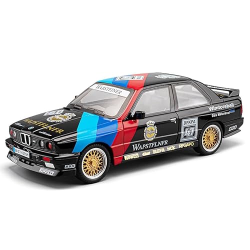 imtfzct 1/24 BMW M3 Modellauto in lackierter Ausführung, Spielzeugauto aus Aluminiumdruckguss mit Sound- und Lichtfunktion und Pull-Back-Funktion, Sammlermodell, Geschenk für Kinder (schwarz) von imtfzct