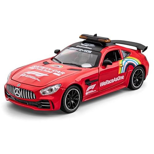 imtfzct 1/24 Mercedes-Benz GTR Race Safety Car Paint Edition, Mercedes-Benz Spielzeugauto, Spielzeugmodellauto zum Sammeln, Spielzeugauto mit Sound- und Lichtfunktion und Pull Back Funktion (Rot von imtfzct