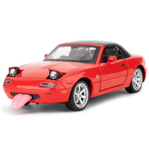 imtfzct 1/32 Mazda Miata MX-5 Modellauto, Pull Back Spielzeugauto mit Sound und Licht, geeignet für Kinder von 4-7 Jahren Spielzeugauto, Sammlermodellauto （rot） von imtfzct