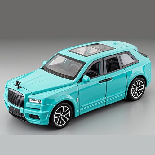 imtfzct 1/32 Rolls-Royce Cullinan Modellauto, Spielzeugauto mit Sound- und Lichtfunktion, Kinderspielzeug Modellauto mit Pull Back Funktion, Modellauto in Sammlerqualität, Geschenk für Kinder (blau) von imtfzct