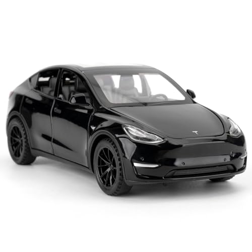 imtfzct 1/32 Tesla Model Y Alu-Automodell, Kinderspielzeugauto mit Pull Back Funktion, Sound- und Lichtmodellauto, Kinderspielzeug mit zu öffnender Tür, Geschenke für 4-7 jährige Kinder（schwarz von imtfzct