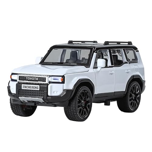 imtfzct 1/32 Toyota Prado Leichtmetallmodell, Kinderspielzeugauto mit Pull Back Funktion, Sound- und Lichtmodellauto, Kinderspielzeug mit zu öffnenden Türen, Geschenk für Kinder von 4-7 Jahren (weiß) von imtfzct