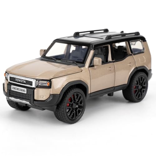 imtfzct 1/32 Toyota Prado Leichtmetallmodell, Kinderspielzeugauto mit Pull Back Funktion, Sound- und Lichtmodellauto, Kinderspielzeug mit zu öffnenden Türen, Geschenk für Kinder von 4-7 Jahren (Gold) von imtfzct