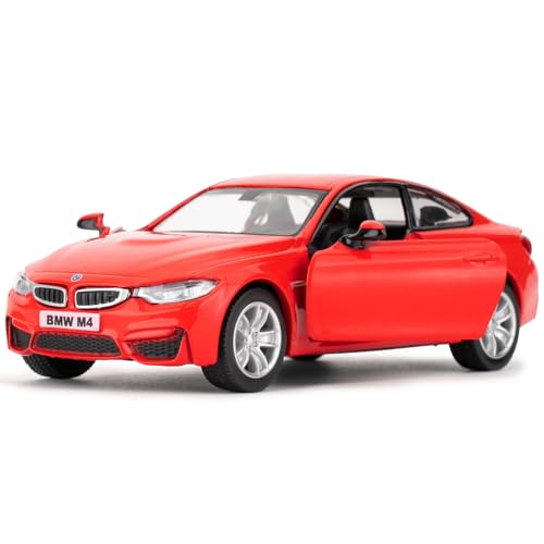 imtfzct 1/36 BMW M4 Modellauto, Alu-Spielzeugauto mit Rallyefunktion, Freizeit-Spielzeugmodell, Auto-Geschenke für Jungen und Mädchen (rot) von imtfzct