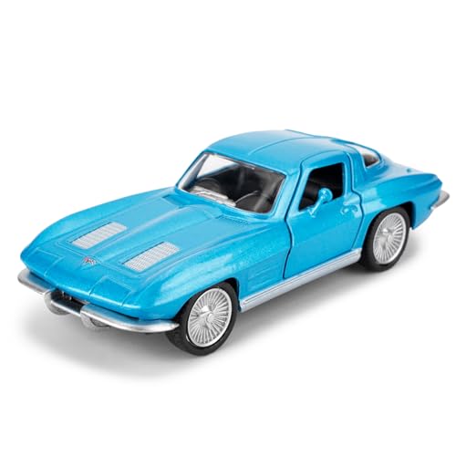 imtfzct 1/36 Chevrolet Corvette Modellauto, Alu-Spielzeugauto mit Rallyefunktion, Modellspielzeug Freizeitauto, Auto-Geschenk für Jungen und Mädchen (blau) von imtfzct