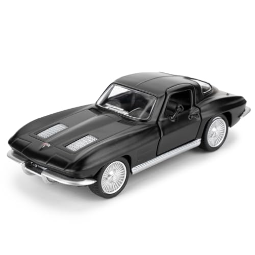 imtfzct 1/36 Chevrolet Corvette Modellauto, Alu-Spielzeugauto mit Rallyefunktion, Modellspielzeug Freizeitauto, Auto-Geschenk für Jungen und Mädchen (schwarz) von imtfzct