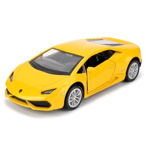 imtfzct 1/36 Lamborghini Huracan LP610-4 Modellauto, Spielzeugauto aus legiertem Stahl mit Rückzugsfunktion, Autogeschenke für Jungen und Mädchen (gelb) von imtfzct