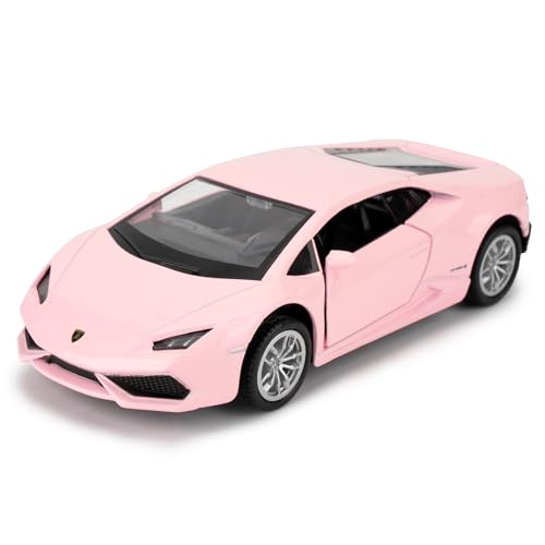 imtfzct 1/36 Lamborghini Huracan LP610-4 Modellauto, Spielzeugauto aus legiertem Stahl mit Rückzugsfunktion, Autogeschenke für Jungen und Mädchen (Rosa) von imtfzct