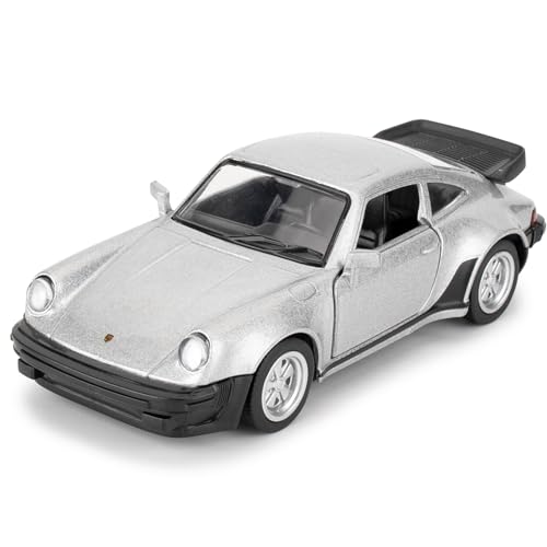 imtfzct 1/36 Porsche 911 Trubo Alu-Modellauto, Spielzeugauto mit Einfahrfunktion, Modellspielzeug zum Sammeln und Dekorieren, Auto-Geschenke für Jungen und Mädchen (silbrig) von imtfzct