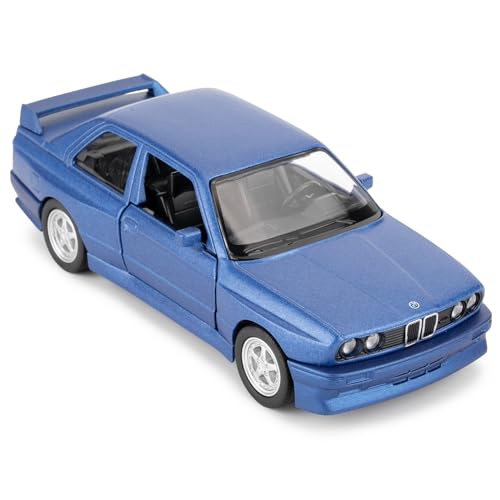 imtfzct 1/36 Scale BMW M3 1987 Alloy Model Car, Spielzeugauto aus Die-Cast mit Rebound-Funktion, Geschenk für Jungen und Mädchen Sammelbare und dekorative Modellspielzeugautos (blau) von imtfzct