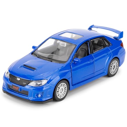 imtfzct 1/36 Subaru WRX STI 2010 Modellauto, Alu-Spielzeugauto mit Rallyefunktion, Modellspielzeug Freizeitauto, Auto-Geschenk für Jungen und Mädchen (blau) von imtfzct