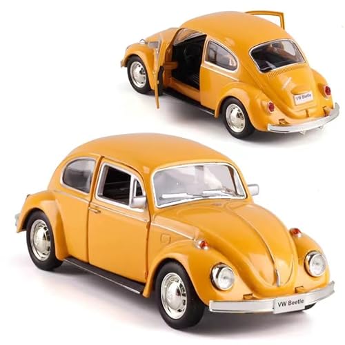 imtfzct 1/36 Volkswagen Käfer 1967 Modellauto, Leichtmetall- Kinder Spielzeugauto, Modellauto mit Pull Back Funktion, Sammlerstück Spielzeugauto, Geschenk für Kinder (gelb) von imtfzct