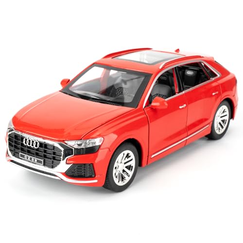 imtfzct 1:24 Audi Q8 Modellauto, Alu-Druckgussauto mit Rückholfunktion, Kinderspielzeugauto mit Licht und Sound, Sammlermodell Spielzeug, Kindergeschenk (rot) von imtfzct