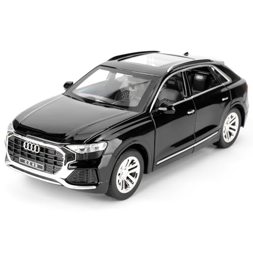 imtfzct 1:24 Audi Q8 Modellauto, Alu-Druckgussauto mit Rückholfunktion, Kinderspielzeugauto mit Licht und Sound, Sammlermodell Spielzeug, Kindergeschenk (schwarz) von imtfzct