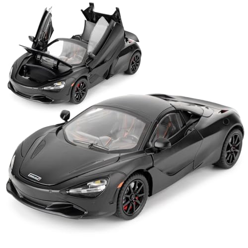 imtfzct 1:24 McLaren 720S Modellauto, Druckgussauto mit Pullback-Funktion, Kinderspielzeugauto mit Licht und Sound, Modellspielzeug zum Sammeln, Geschenk für Kinder (schwarz) von imtfzct