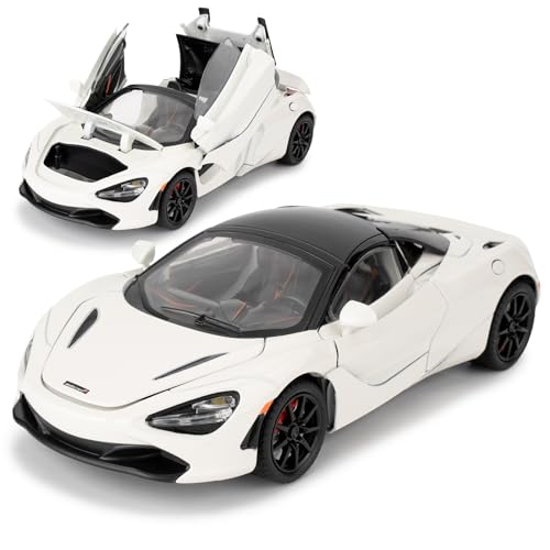 imtfzct 1:24 McLaren 720S Modellauto, Druckgussauto mit Pullback-Funktion, Kinderspielzeugauto mit Licht und Sound, Modellspielzeug zum Sammeln, Geschenk für Kinder (weiß) von imtfzct