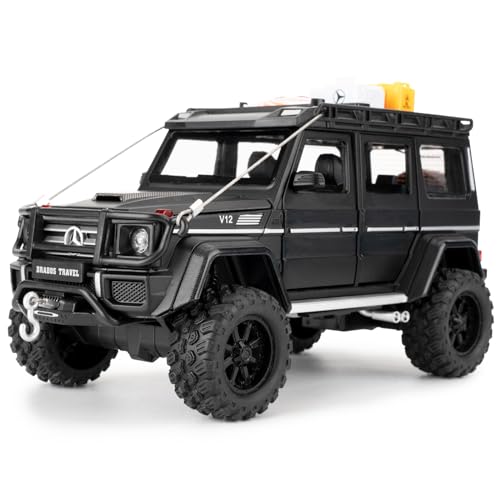 imtfzct Alu-Druckgussauto mit Rückzug, 1:24 Mercedes G550 Modellauto, Kinderspielzeugauto mit Licht und Sound, Spielzeugauto zum Öffnen, Sammlermodellauto, Geschenk für Jungen und Mädchen (schwarz) von imtfzct