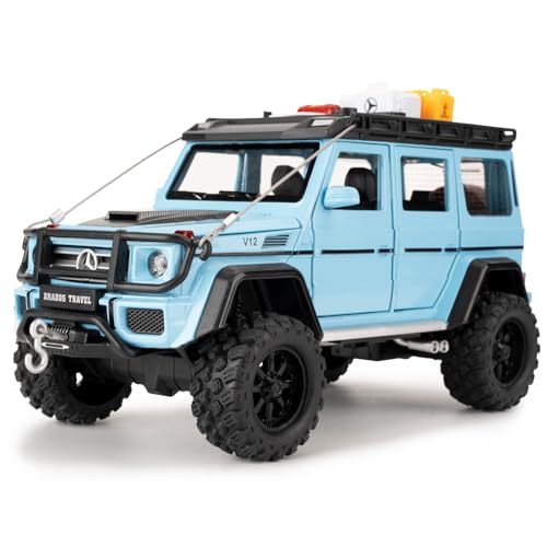 imtfzct 1:24 Mercedes Benz G550 Automodell mit Pullback-Funktion, Kinderspielzeugauto mit Licht und Sound, Sammlerauto-Modell, Geschenk für Jungen und Mädchen (himmelblau) von imtfzct