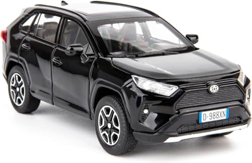 imtfzct Kompatibel für 1:32 Diecasting Alloy Toyota RAV4 Car Modellauto, Pull Back Spielzeugauto mit Sound und Licht, Open Door für Kinder Geschenk, Kindergeschenk schwarz von imtfzct