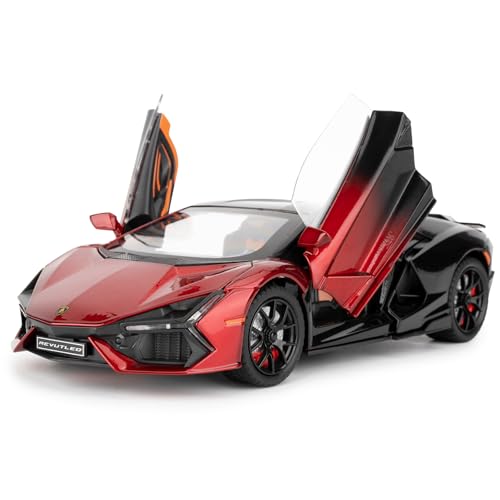 imtfzct Lamborghini Reventon Spielzeugauto, 1/24 Gussmodellauto mit Sound, Licht und Pullback, Sammlermodellauto, Geschenk für Kinder (rot) von imtfzct