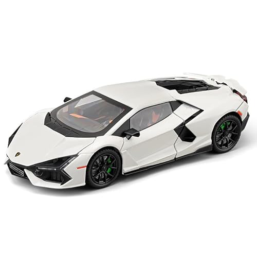 imtfzct Lamborghini Reventon Spielzeugauto, 1/24 Gussmodellauto mit Sound, Licht und Pullback, Sammlermodellauto, Geschenk für Kinder (weiß) von imtfzct