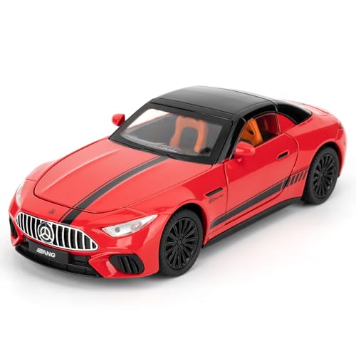 imtfzct Mercedes-Benz SL63 Spielzeugauto, 1:22 Automodell, Spielzeugauto mit Sound, Licht und Pullback Funktion, Tür zum Öffnen, Sammlermodell, Geschenk für Kinder von 4-7 Jahren (rot) von imtfzct