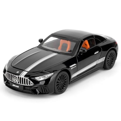 imtfzct Mercedes-Benz SL63 Spielzeugauto, 1:22 Automodell, Spielzeugauto mit Sound, Licht und Pullback Funktion, Tür zum Öffnen, Sammlermodell, Geschenk für Kinder von 4-7 Jahren (schwarz) von imtfzct