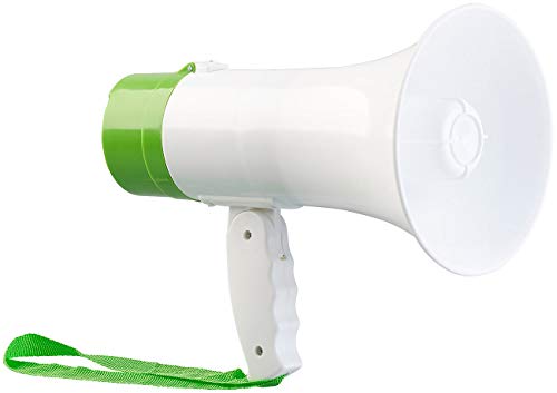 infactory Megafon Kinder: Megaphon mit Voice-Recording, Sirene & Akku, 300 m Reichweite, 10 Watt (Kinder Megaphon, Hand-Lautsprecher, Diktiergerät) von infactory