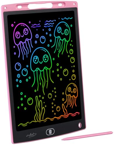 infactory LCD-Schreibtafel für Kinder, 12"/30 cm, Stift, Lösch-Sperre, rosa von infactory