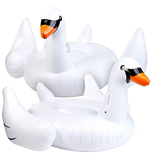 infactory Schwimminsel: 2er Pack Aufblasbarer XXL-Schwan, Badeinsel, 177 x 165 x 110 cm, (Schwimmtiere XXL, Schwimminsel XXL, Luftmatratze) von infactory