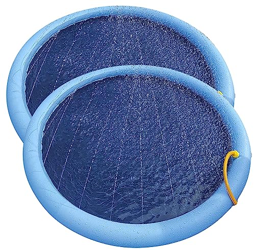 infactory Haustier-Sprinkler-Pads: 2er-Set Wasser-Spielmatte für Kinder & Hunde, Schlauchanschluss, PVC (Wasserspielzeuge Kinder, Sommer-Wasserspielzeug, aufblasbar) von infactory