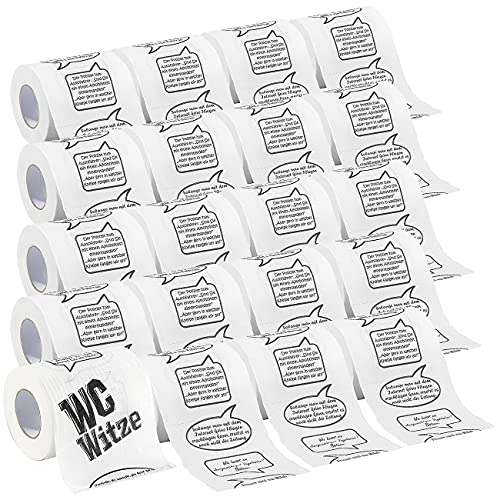 infactory WC Papier lustig: 20er-Set Toilettenpapiere Witze, 2-lagig (witzige Toilettenpapier-Rollen, Scherz-Klopapier, Geschenkverpackung) von infactory