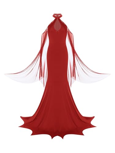 inhzoy Damen Halloween Teufel Kostüm Kleid Netzumhang Maxikleid Karneval Faschingskostüme Dämonin Cosplay Hölle Mottoparty Outfit Rot XXL inhzoy Damen Halloween Teufel Kostüm Kleid Netzumhang Maxikleid Karneval Faschingskostüme Dämonin Cosplay Hölle Mottoparty Outfit Rot XXL von inhzoy