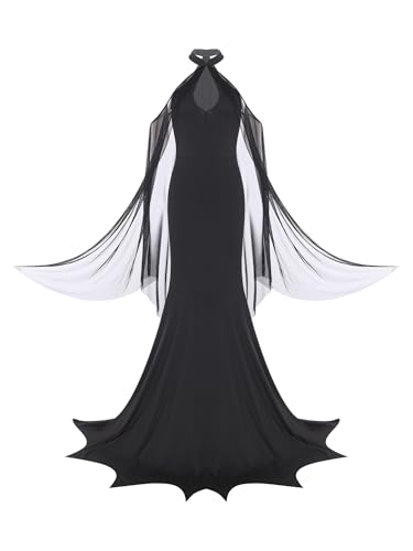 inhzoy Damen Halloween Teufel Kostüm Kleid Netzumhang Maxikleid Karneval Faschingskostüme Dämonin Cosplay Hölle Mottoparty Outfit Schwarz XXL inhzoy Damen Halloween Teufel Kostüm Kleid Netzumhang Maxikleid Karneval Faschingskostüme Dämonin Cosplay Hölle Mottoparty Outfit Schwarz XXL von inhzoy