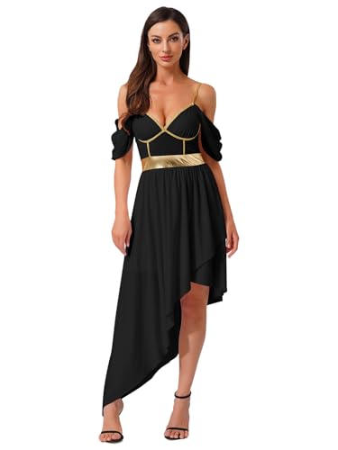 inhzoy Damen Römische Göttin Kostüm Kleid Schulterfrei Antike Griechisches Toga Kostüm Halloween Karneval Schwarz L inhzoy Damen Römische Göttin Kostüm Kleid Schulterfrei Antike Griechisches Toga Kostüm Halloween Karneval Schwarz L von inhzoy