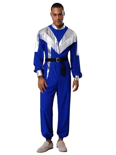 inhzoy Herren Astronaut Kostüm Astronauten Overall Metallic Space Cowboy Anzug Erwachsene Fasching Karnevalskostüme Blau XXL inhzoy Herren Astronaut Kostüm Astronauten Overall Metallic Space Cowboy Anzug Erwachsene Fasching Karnevalskostüme Blau XXL von inhzoy
