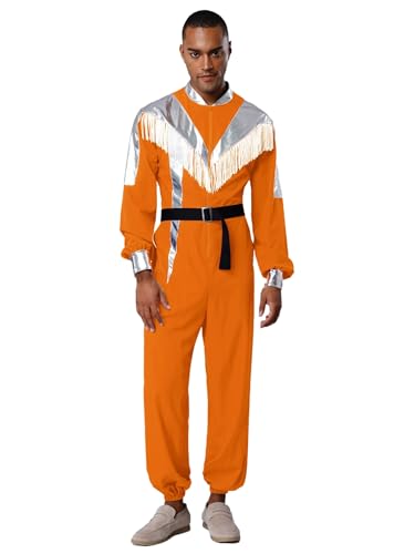 inhzoy Herren Astronaut Kostüm Astronauten Overall Metallic Space Cowboy Anzug Erwachsene Fasching Karnevalskostüme Orange XL inhzoy Herren Astronaut Kostüm Astronauten Overall Metallic Space Cowboy Anzug Erwachsene Fasching Karnevalskostüme Orange XL von inhzoy