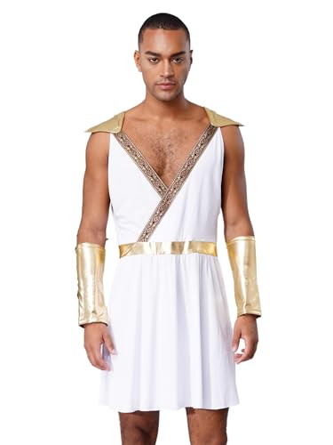 inhzoy Herren Götter Kostüm Grieche Römisches Kostüm Griechische Tunika Manschetten Karneval Halloween Outfit Weiß M inhzoy Herren Götter Kostüm Grieche Römisches Kostüm Griechische Tunika Manschetten Karneval Halloween Outfit Weiß M von inhzoy