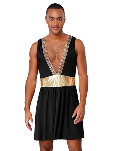 inhzoy Herren Grieche Götter Kostüm Römisches Gladiator Outfit Rom Kleidung Für Party Halloween Karneval Schwarz XL inhzoy Herren Grieche Götter Kostüm Römisches Gladiator Outfit Rom Kleidung Für Party Halloween Karneval Schwarz XL von inhzoy