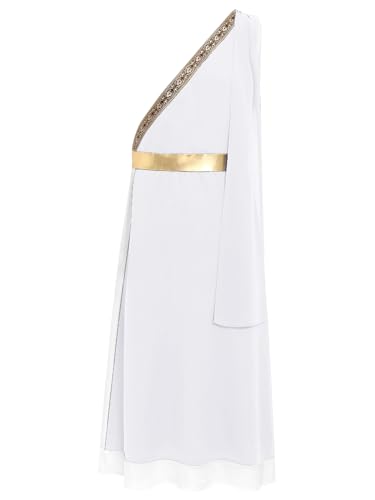 inhzoy Herren Griechische Götte Kostüme Ein-schulter Römische Toga Kleid Mit 2 Lage Überwurf Halloween Faschingskostüm Weiß XL inhzoy Herren Griechische Götte Kostüme Ein-schulter Römische Toga Kleid Mit 2 Lage Überwurf Halloween Faschingskostüm Weiß XL von inhzoy
