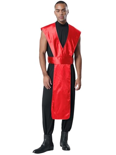 inhzoy Herren Ninja Kostüm Japanischer Kämpfer Verkleidung Metallic Jumpsuit Für Halloween Karneval Mottoparty Rot S inhzoy Herren Ninja Kostüm Japanischer Kämpfer Verkleidung Metallic Jumpsuit Für Halloween Karneval Mottoparty Rot S von inhzoy